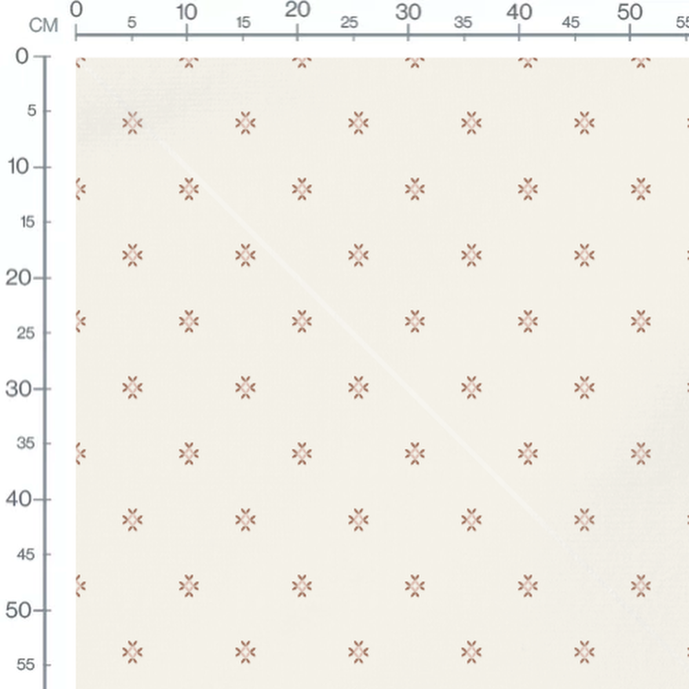 Tissu - Fleurs stylisées beige et marron