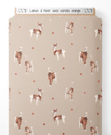 Tissu - Lamas d'hiver avec cercles orange