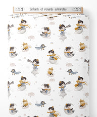 Tissu - Enfants et renards astronotes