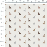 Tissu - Dinosaures pastel sur fond clair