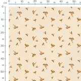 Tissu - Champignons sur fond beige