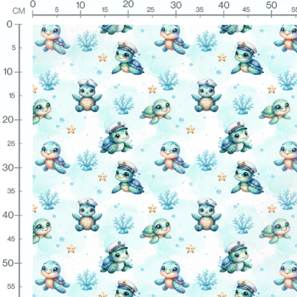 Tissu - Chèvres et fleurs sur beige