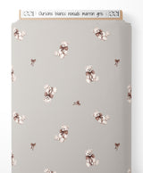 Tissu - Oursons blancs nœuds marron gris