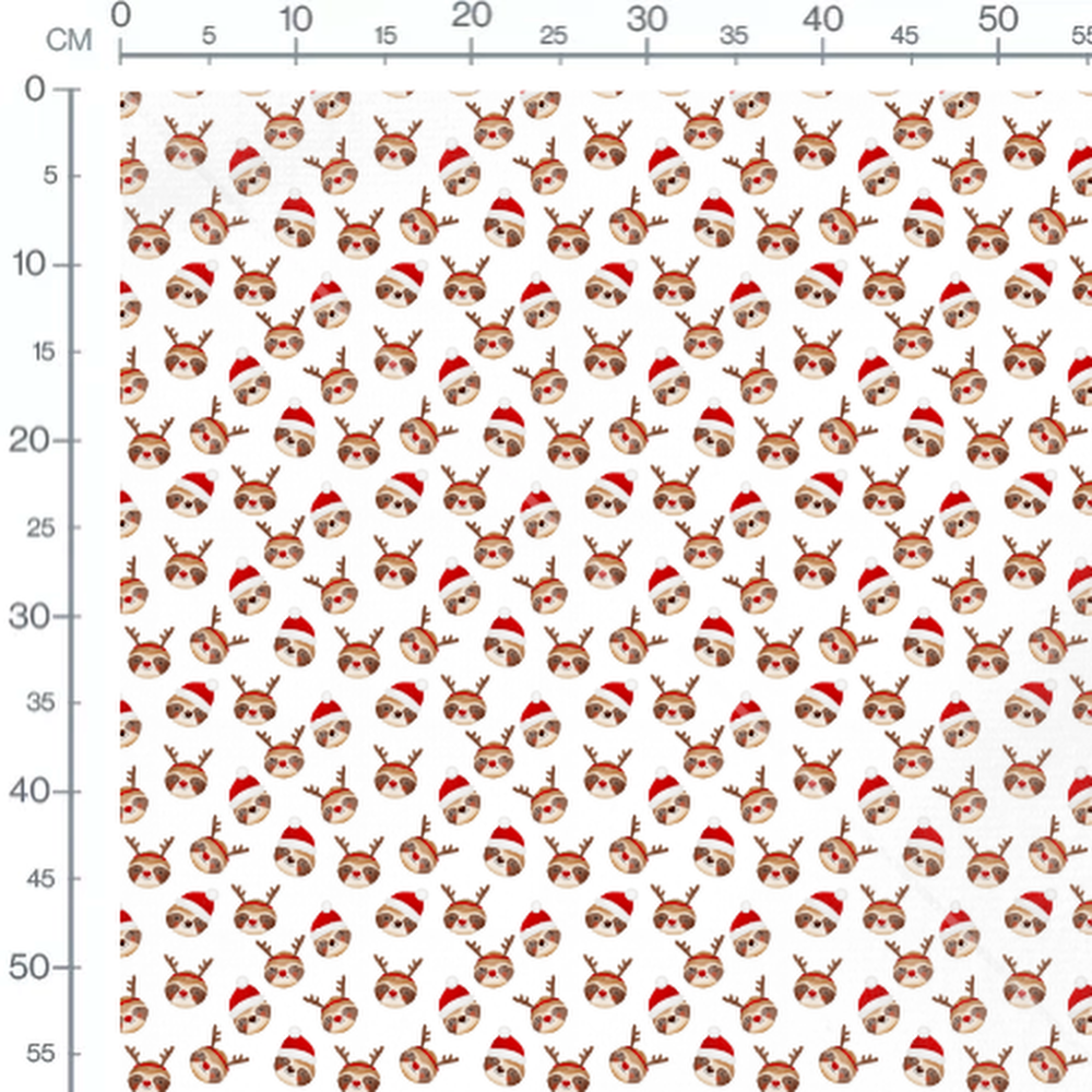 Tissu - Paresseux festifs en rouge