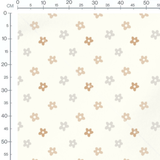 Tissu - Fleurs beige et grises
