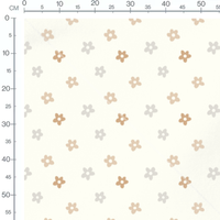 Tissu - Fleurs beige et grises