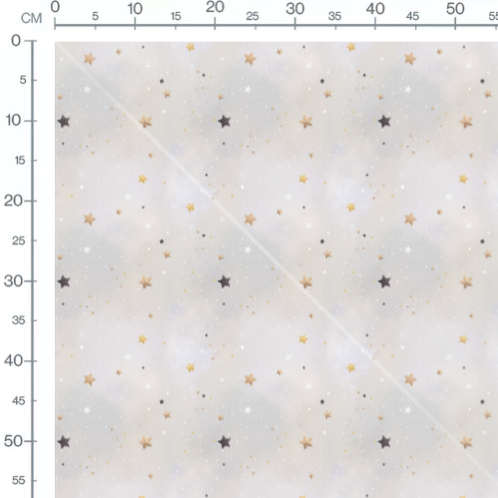 Tissu - Étoiles variées sur gris clair