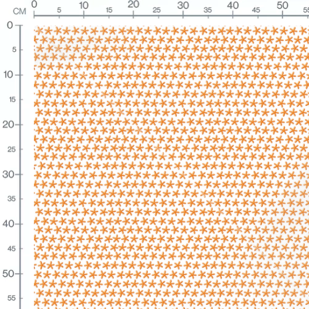 Tissu - Étoiles de mer orange