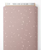 Tissu - Papillons crème sur rose pâle