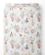 Tissu - Éléphants et pingouins joyeux