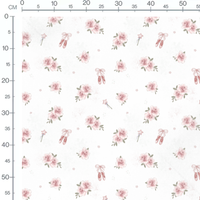 Tissu - Fleurs et ballerines roses