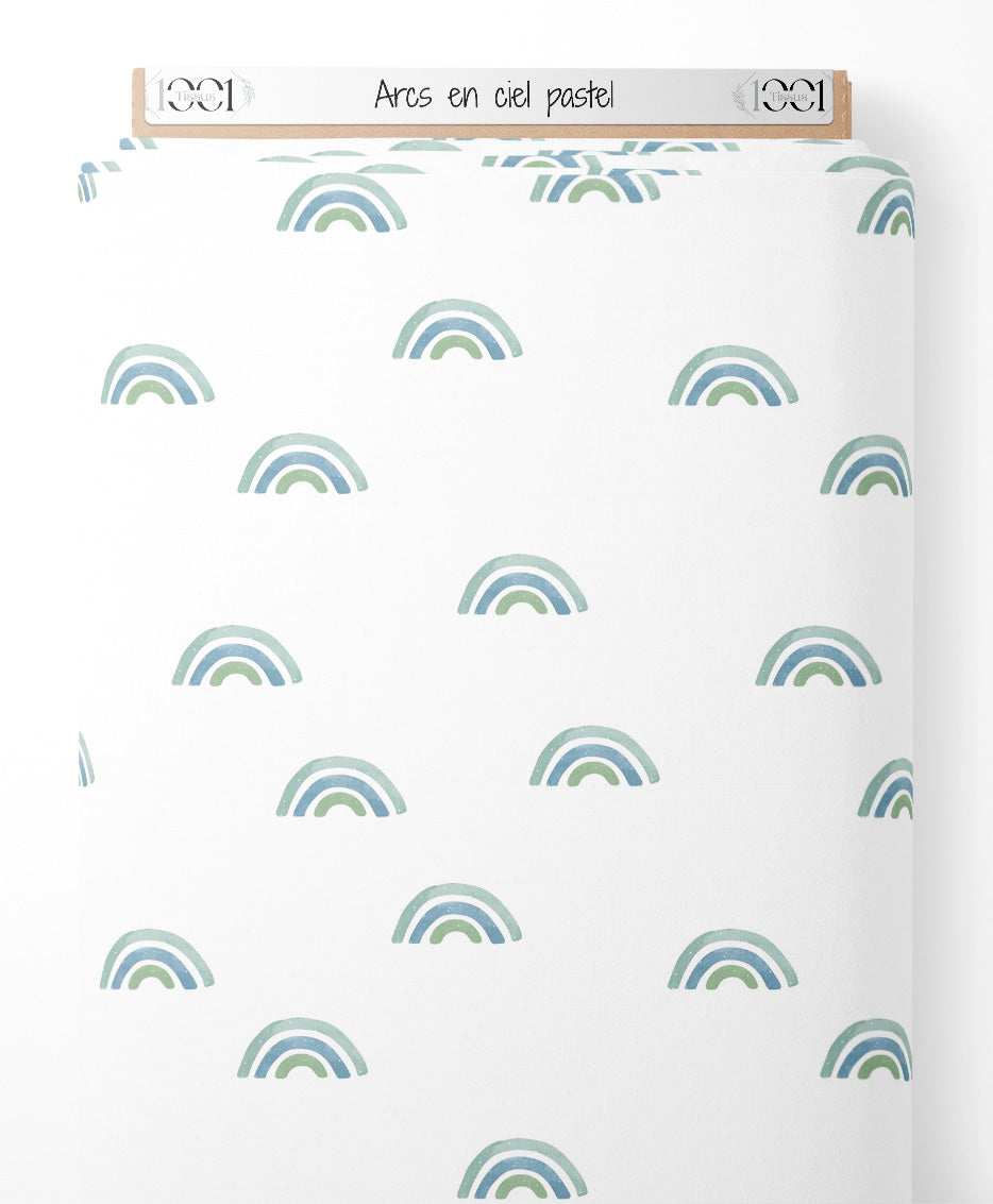 Tissu - Arcs-en-ciel pastel