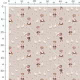 Tissu - Oursons et oies mignons