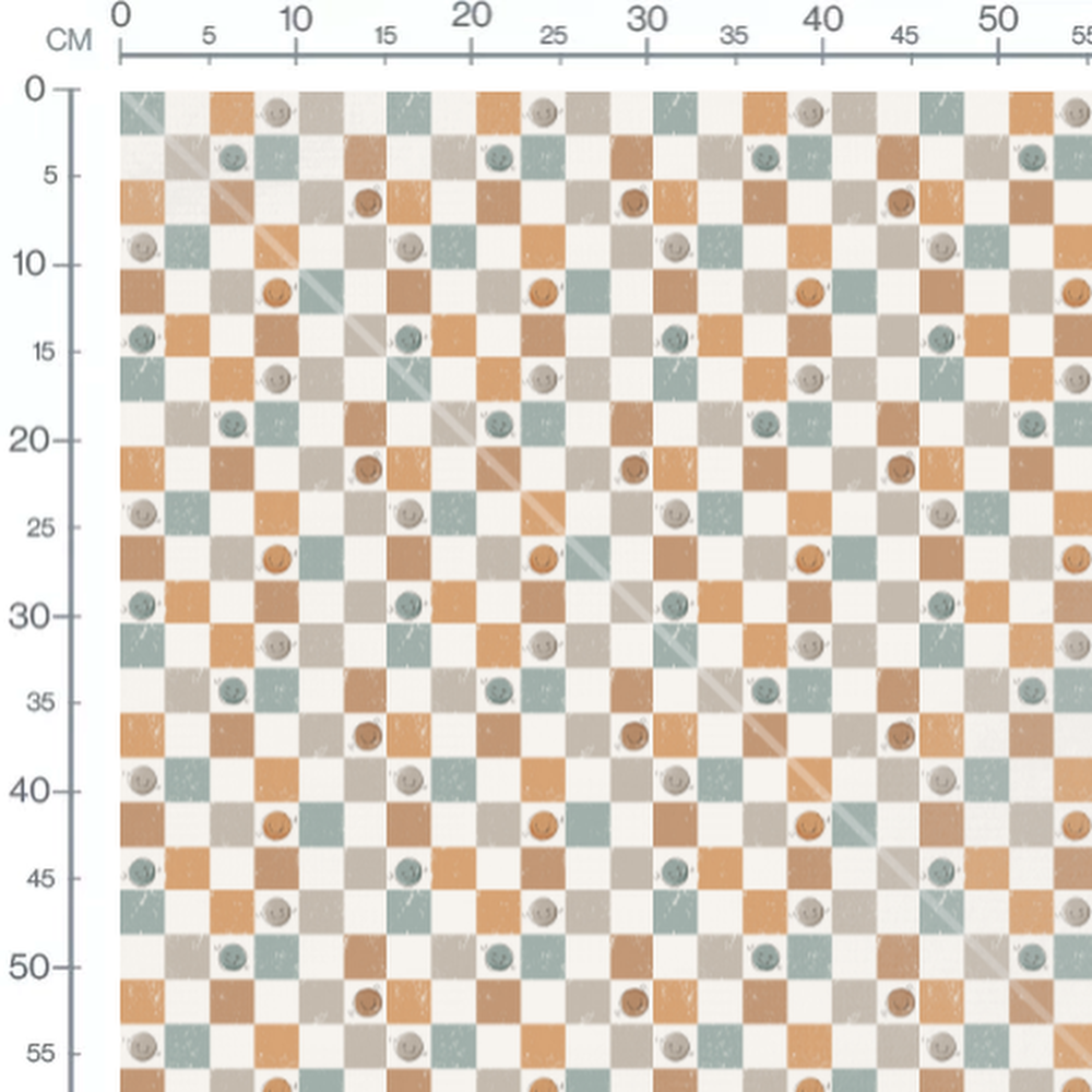 Tissu - Voitures sapins sur toit