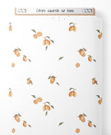 Tissu - Citrons aquarelle sur blanc
