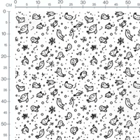 Tissu - Tissu Phoque Mignon Doodle