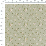 Tissu - Fleurs blanches et touches roses