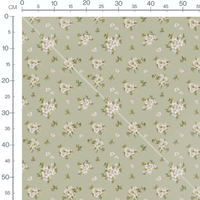 Tissu - Fleurs blanches et touches roses