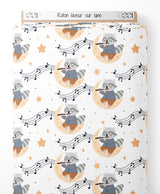 Tissu - Raton laveur sur lune