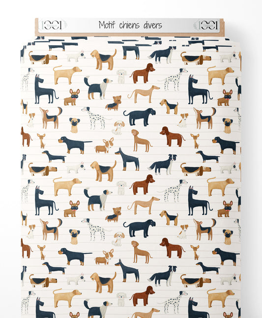 Tissu - Motif chiens divers