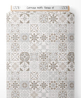 Tissu - Carreaux motifs floraux et