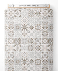 Tissu - Carreaux motifs floraux et
