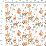 Tissu - Renards et faons aquarelle
