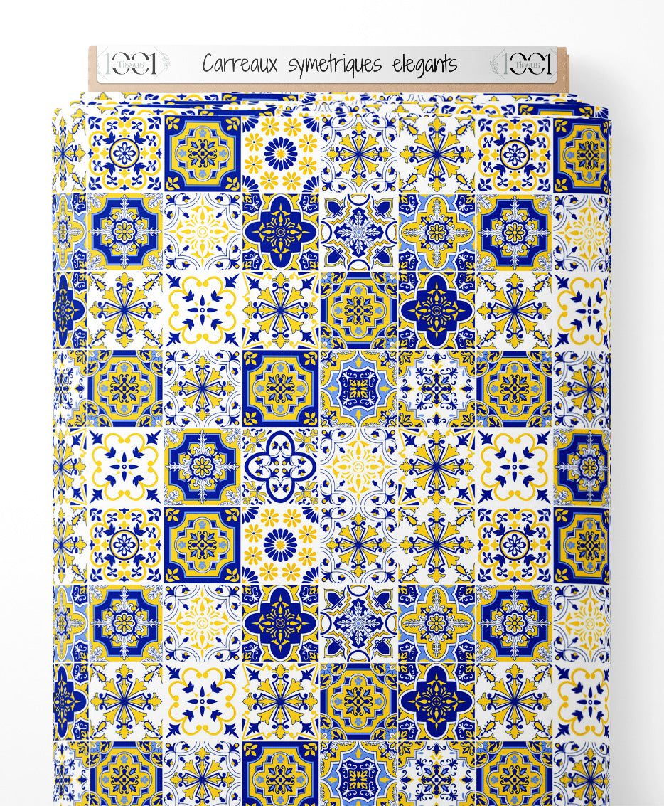 Tissu - Carreaux symétriques élégants