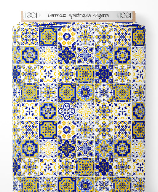 Tissu - Carreaux symétriques élégants