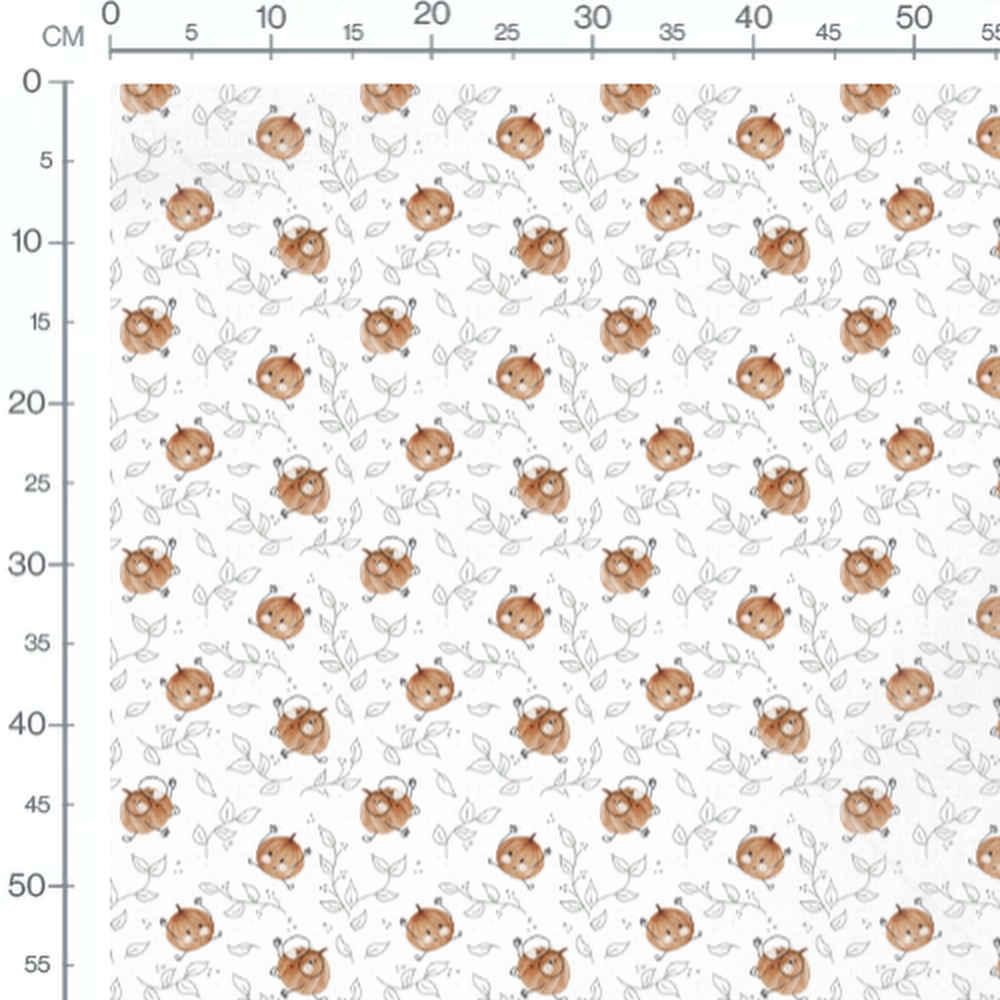 Tissu - Petites citrouilles souriantes