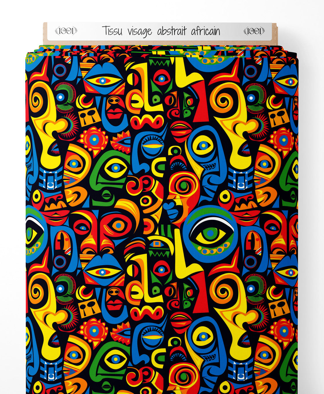 Tissu - visage abstrait africain