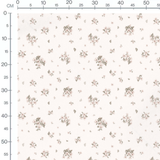 Tissu - Bouquets roses sur fond blanc 2