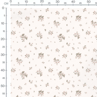 Tissu - Bouquets roses sur fond blanc 2