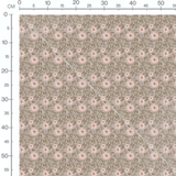 Tissu - Fleurs roses sur fond beige 2