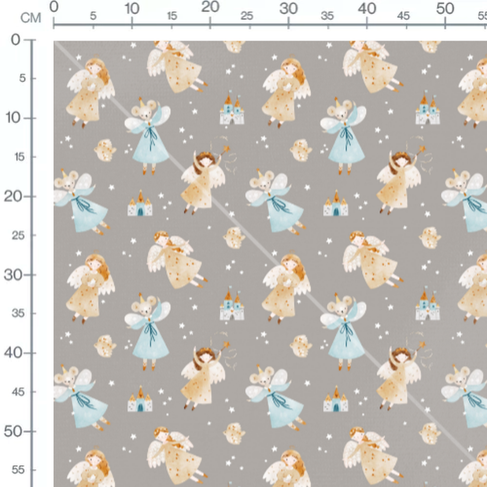 Tissu - Anges et souris ailées