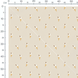 Tissu - Cornets dorés sur fond beige