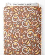 Tissu - Formes dynamiques sur marron