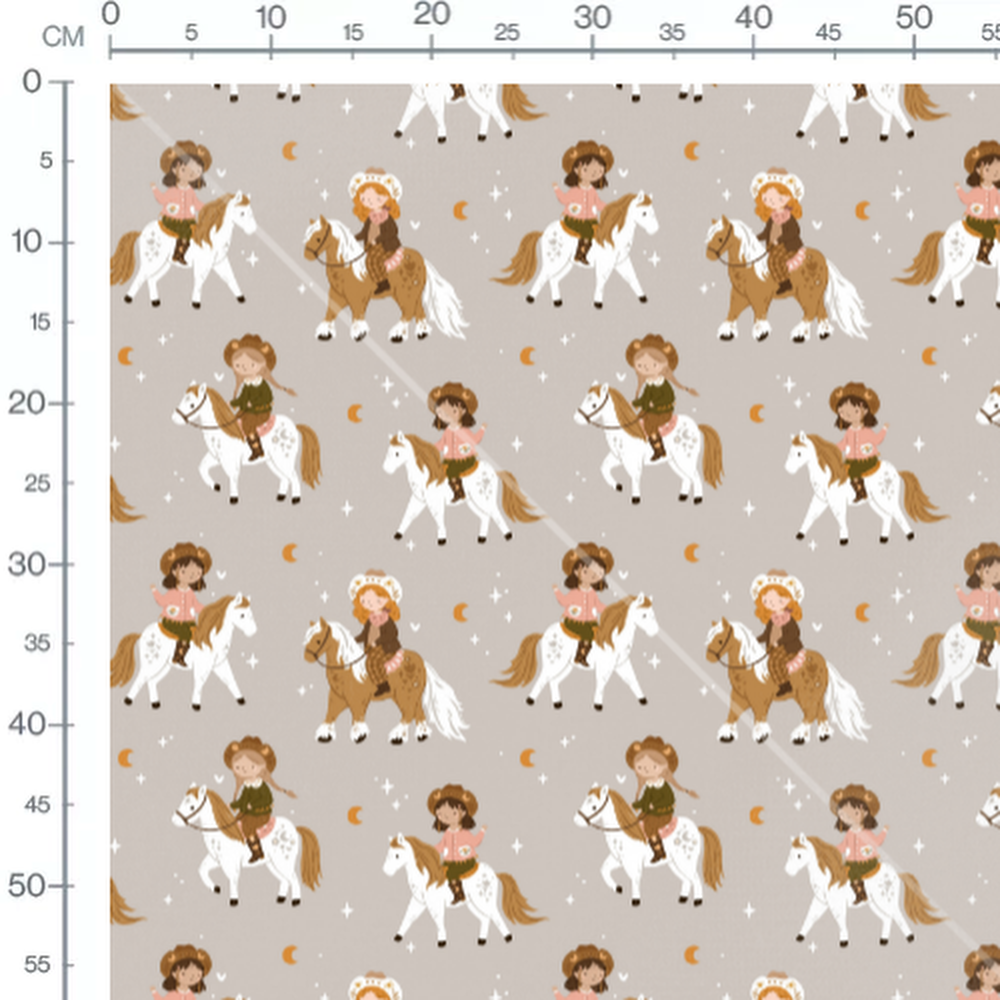 Tissu - Enfants sur chevaux