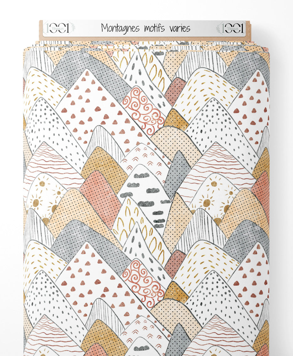 Tissu - Montagnes motifs variés