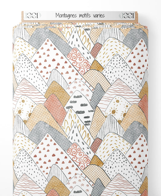 Tissu - Montagnes motifs variés