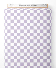Tissu - Alternance violet et blanc