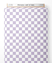 Tissu - Alternance violet et blanc