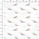 Tissu - Avions vintage sur nuages clairs