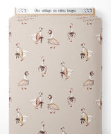 Tissu - Oies vintage en robes beiges