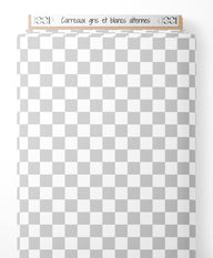 Tissu - Carreaux gris et blancs alternés