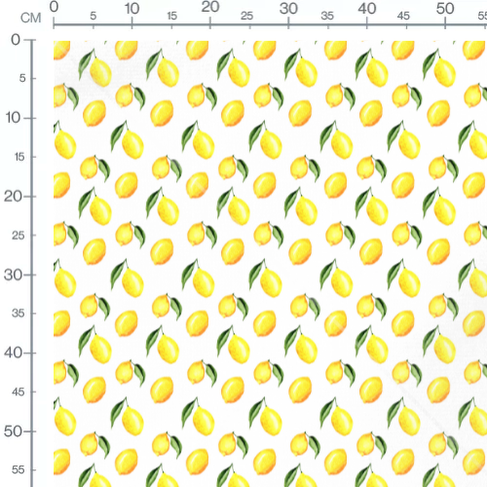 Tissu - Fruits lumineux sur fond blanc