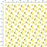 Tissu - Fruits lumineux sur fond blanc