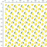 Tissu - Fruits lumineux sur fond blanc