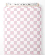 Tissu - Carreaux rose doux et blanc