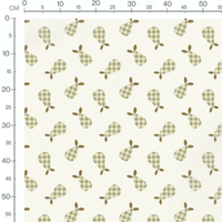 Tissu - Poires à carreaux verts et blancs